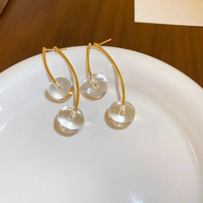 1 Pair Cute Sweet Cherry Resin Copper Drop Earrings