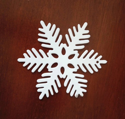 4 Plastic White Christmas Snowflake Film Festival Site Christmas Decoration Props Snowflake Hanging 10cm