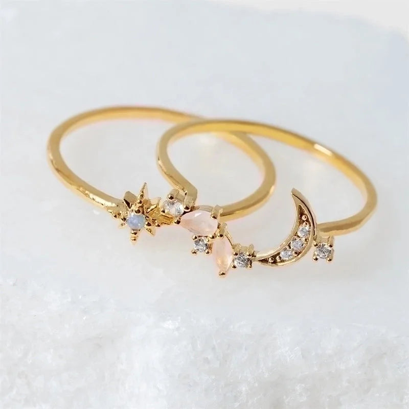Brass Star Zircon Copper Rings