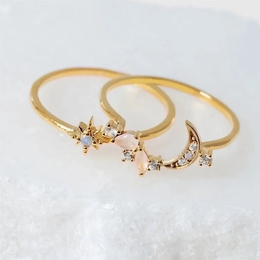 Brass Star Zircon Copper Rings