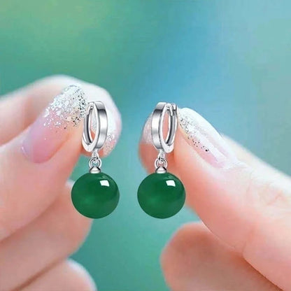 1 Pair Elegant Round Agate Drop Earrings