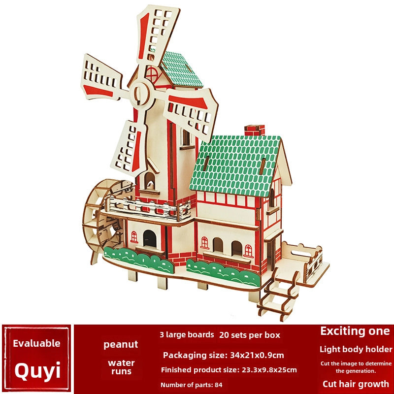 Stall Supply Children's Wooden 3D Puzzle Adult Puzzle Christmas Building Handmade Educational Model Toy