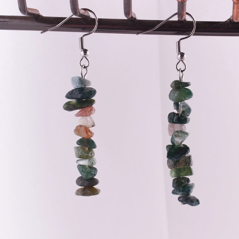 Fashion Irregular Natural Stone Handmade Drop Earrings 1 Pair