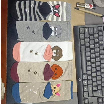 Women's Socks Fun Cat Socks Mid-length Socks Novelty Dog Animal Women's Socks Cotton Socks Cartoon Stockings Yama