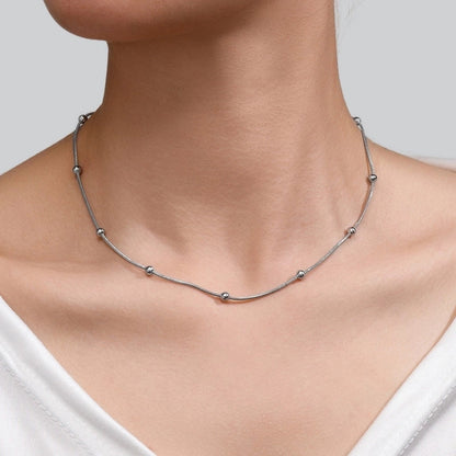 Double-Layer Choker Titanium Steel Necklace Three-Layer Blade Chain Snake Bones Chain Stainless Steel Jewelry Summer Non-Fading Female