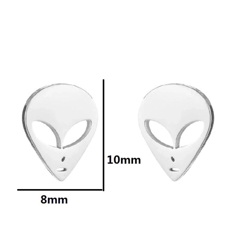 1 Pair Halloween Fashion Smile Face Star Skull Plating Hollow Out Stainless Steel Ear Studs