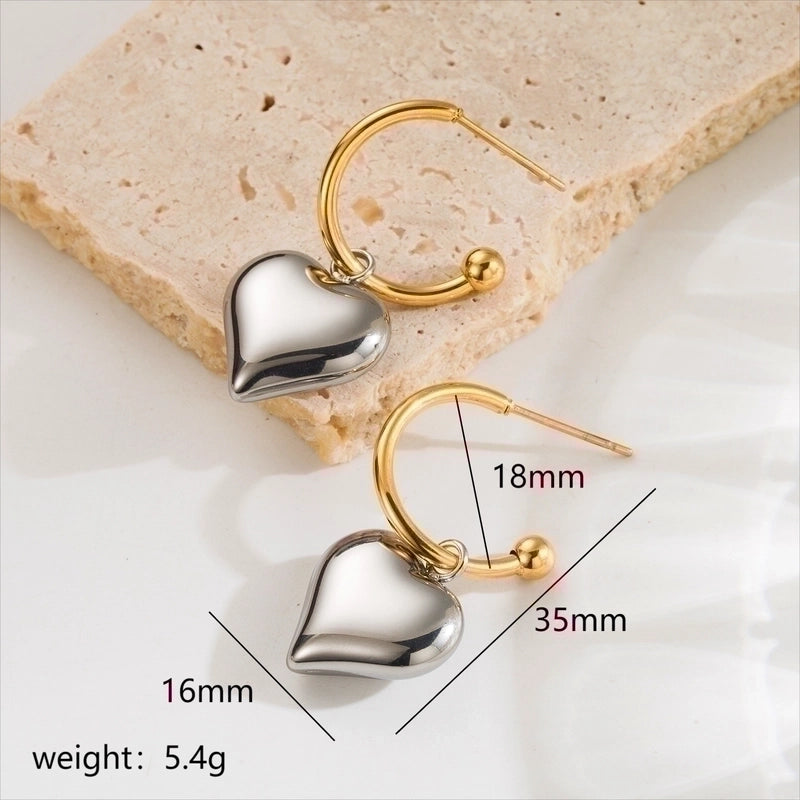1 Pair Ig Style Vintage Style Star Heart Shape Plating Stainless Steel 18k Gold Plated Drop Earrings