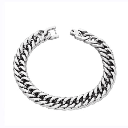 Hip-Hop Punk Geometric 304 Stainless Steel Cuban Link Chain Curb Chain Bracelets In Bulk