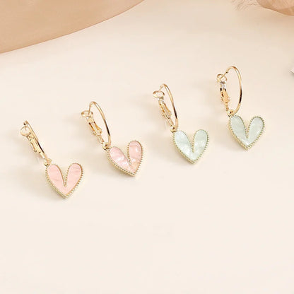 Women Heart Alloy Electroplating Stud Earrings