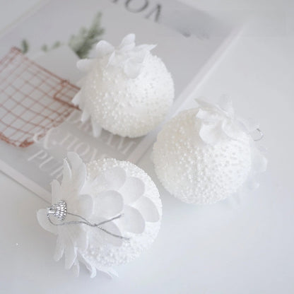 Plastic Ball Christmas Ball Petal Glitter White Foam Ball Christmas Decorations Christmas Tree Decoration Pendant