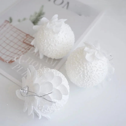 Plastic Ball Christmas Ball Petal Glitter White Foam Ball Christmas Decorations Christmas Tree Decoration Pendant