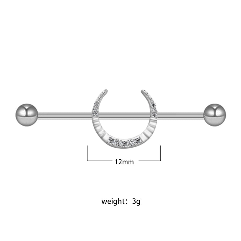 1 Piece Ear Cartilage Rings & Studs Fashion Heart Shape Rose Butterfly 316L Stainless Steel Alloy Copper Plating Inlay Rhinestones Glass White Gold Plated Gold Plated