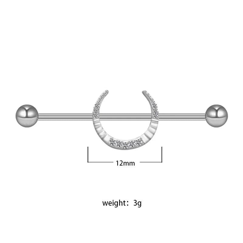 1 Piece Ear Cartilage Rings & Studs Fashion Heart Shape Rose Butterfly 316L Stainless Steel Alloy Copper Plating Inlay Rhinestones Glass White Gold Plated Gold Plated