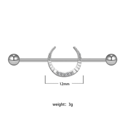 1 Piece Ear Cartilage Rings & Studs Fashion Heart Shape Rose Butterfly 316L Stainless Steel Alloy Copper Plating Inlay Rhinestones Glass White Gold Plated Gold Plated