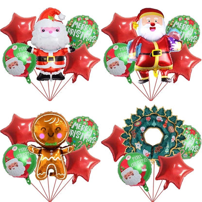 Christmas Casual Cute Minimalist Santa Claus Letter Aluminum Film Christmas Balloons Balloons