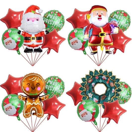 Christmas Casual Cute Minimalist Santa Claus Letter Aluminum Film Christmas Balloons Balloons
