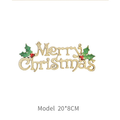 Cross-border Christmas Decorations Christmas Tree Pendant Snowflake Hanging Ball Pine Cone Gift Bag Christmas Old Man Small Drum Butterfly