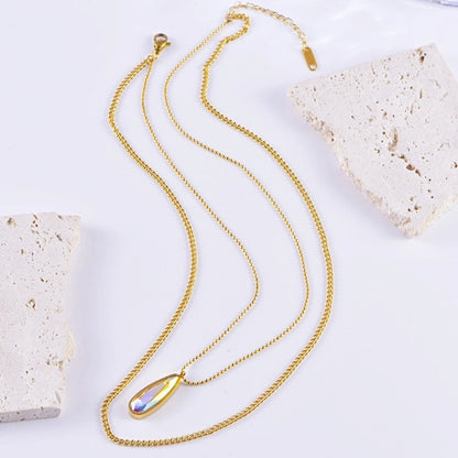 Shiny IG Style Geometric Butterfly 304 Stainless Steel Zircon Inlay Stainless Steel Necklaces