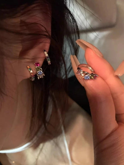 1 Pair Casual Minimalist Round Heart Shape Plating Inlay Copper Zircon Earrings