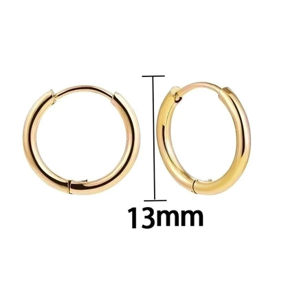 1 Pair Minimalist Solid Color Plating Stainless Steel Hoop Earrings