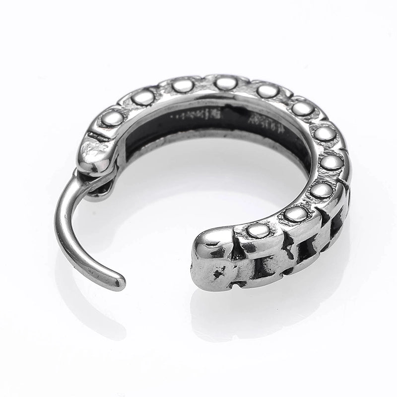 1 Piece Halloween Gothic Minimalist Polka Dots Solid Color Polishing 316 Stainless Steel Hoop Earrings