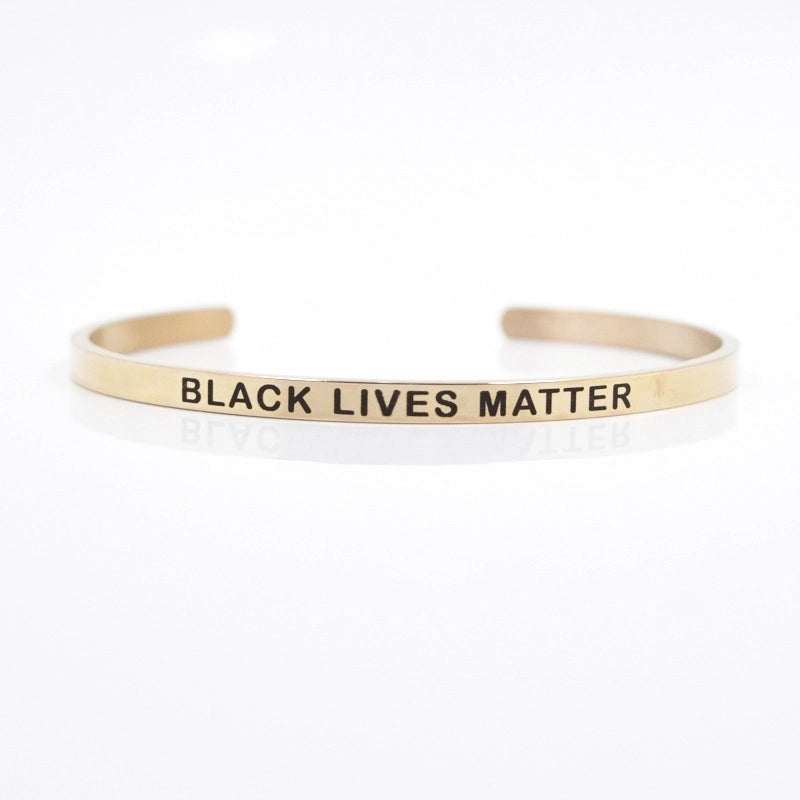 Casual Minimalist Letter Stainless Steel Cuff Bracelets