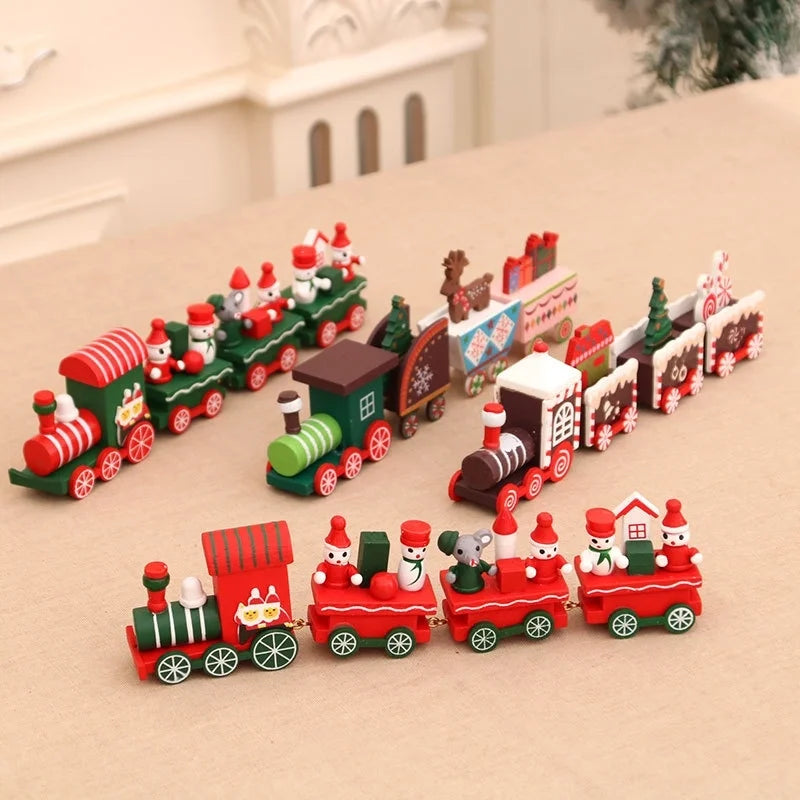 Christmas Fashion Train Wood Party Ornaments