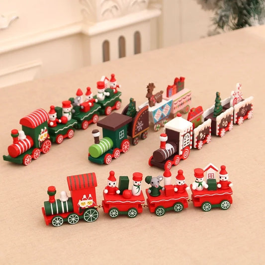 Christmas Fashion Train Wood Party Ornaments
