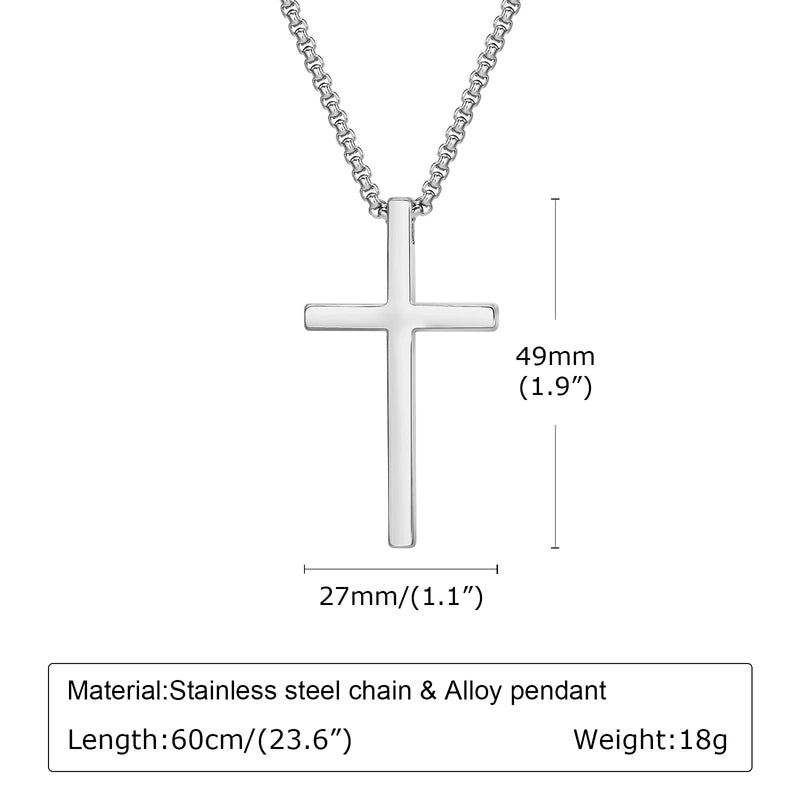 Jewelry Religion Cross 304 Stainless Steel Pendant Necklace
