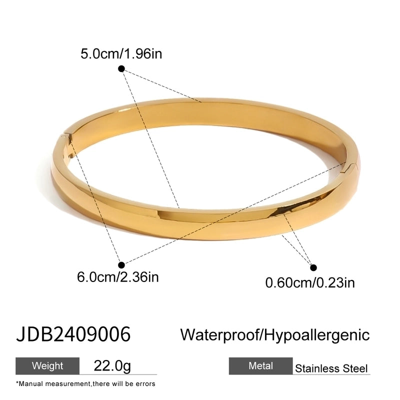 Classic Style Solid Color 304 Stainless Steel Bangle In Bulk Stainless Steel Bracelets