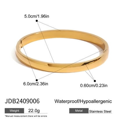 Classic Style Solid Color 304 Stainless Steel Bangle In Bulk Stainless Steel Bracelets
