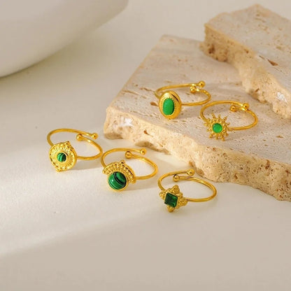 Elegant Glam Luxurious Geometric 304 Stainless Steel Open Rings