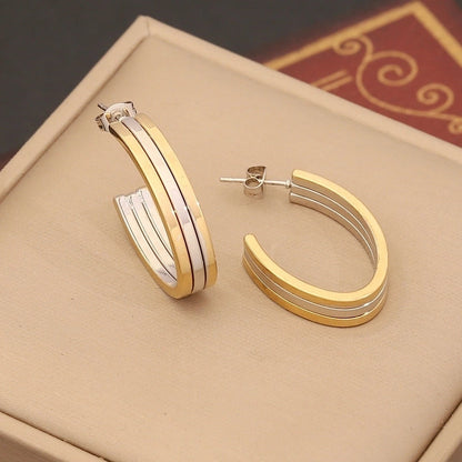 1 Pair Minimalist Commute Geometric 304 Stainless Steel 18K Gold Plated Ear Studs