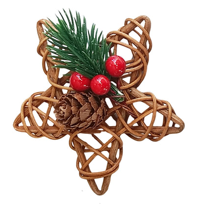 5 Pieces Pine Needle Mini Christmas Tree Accessories Gift Box Decoration Real Flowers Christmas Decoration Snow Powder Snowflake Pine Needle