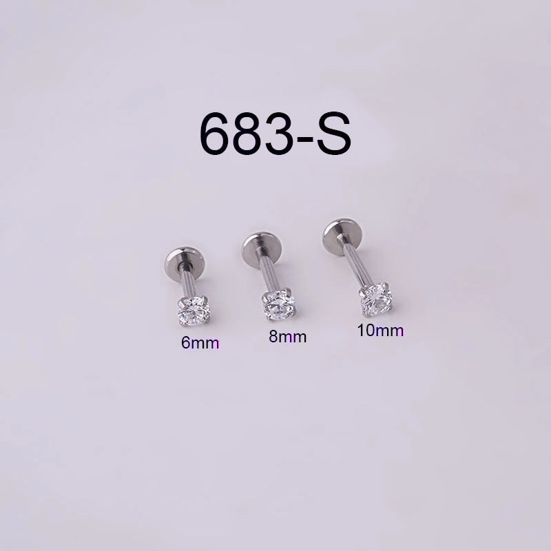 2 Pieces Lip Rings Fashion Geometric 316L Stainless Steel Plating