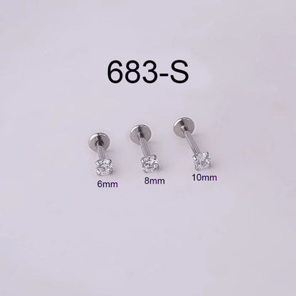 2 Pieces Lip Rings Fashion Geometric 316L Stainless Steel Plating