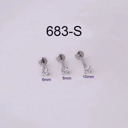 2 Pieces Lip Rings Fashion Geometric 316L Stainless Steel Plating