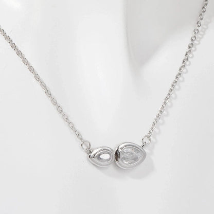 Copper Casual Minimalist Commute Oval Plating Inlay Zircon Pendant Necklace