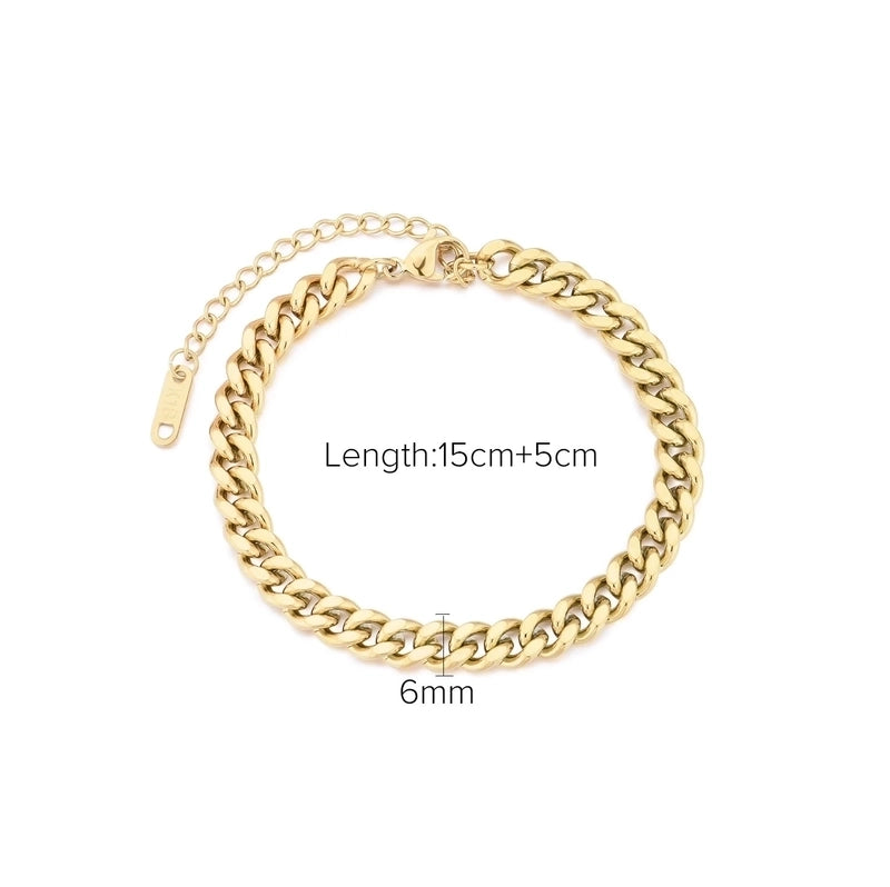 Minimalist Geometric Titanium Steel Cable Chain Bracelets In Bulk