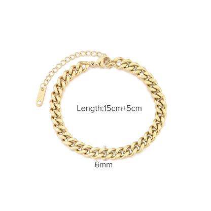 Minimalist Geometric Titanium Steel Cable Chain Bracelets In Bulk
