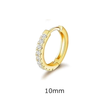 1 Piece Minimalist Geometric Inlay Copper Zircon Hoop Earrings