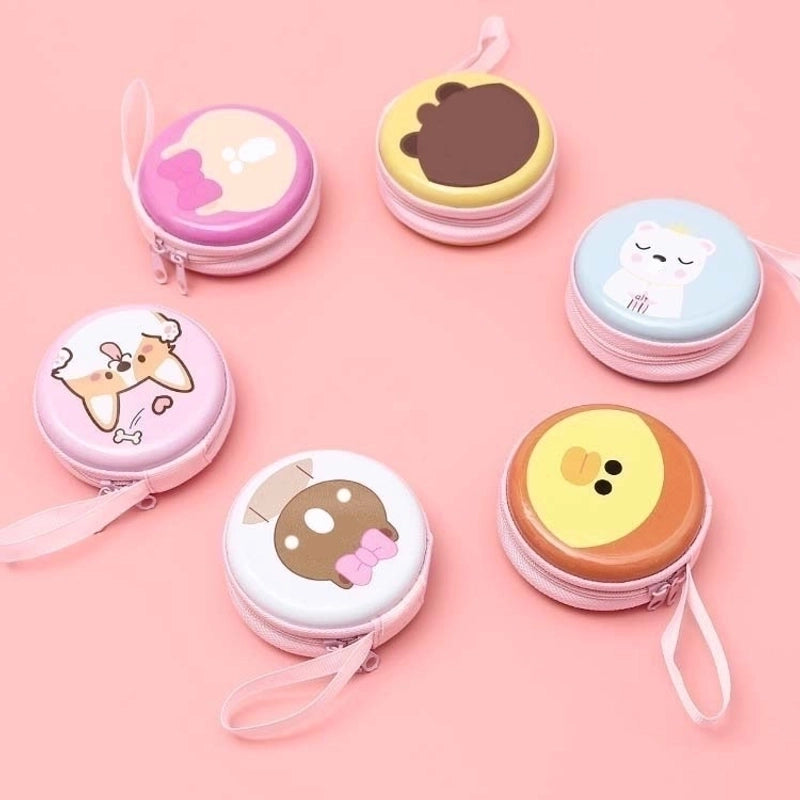 3 Pieces Women'S Cartoon Tinplate Zipper Coin Purses