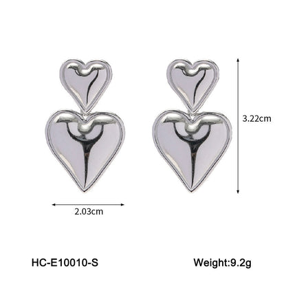 IG Style Heart Geometric Stainless Steel Electroplating Earrings