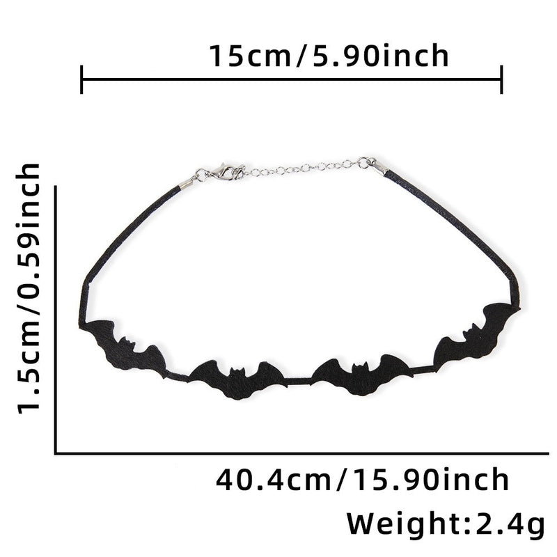 Halloween Minimalist Bat Skull Felt Cloth Holiday Daily Party Necklace