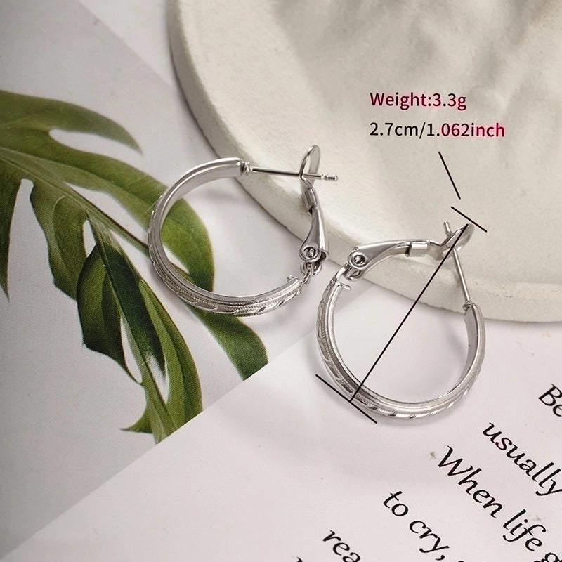 1 Pair XUPING Minimalist Geometric Round Irregular 304 Stainless Steel Hoop Earrings