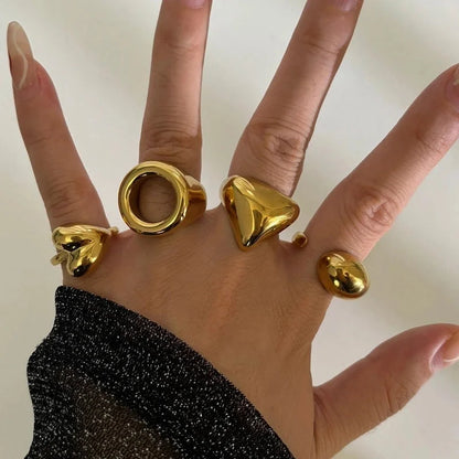 Minimalist Classic Style Solid Color 316L Stainless Steel Plating Stainless Steel Rings