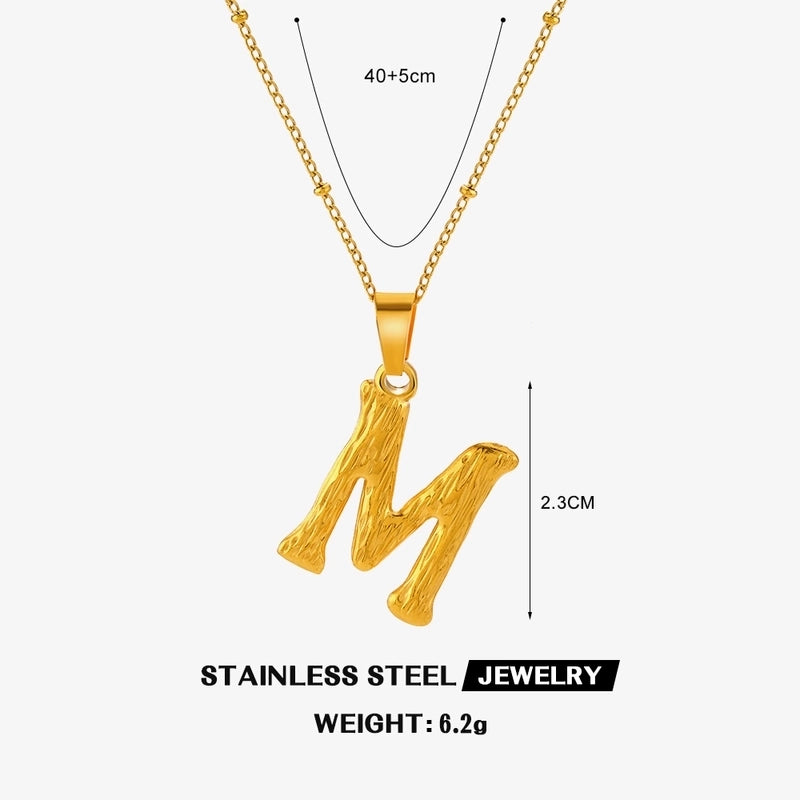 Minimalist Cool Style Letter 304 Stainless Steel 18K Gold Plated Plating Pendant Necklace