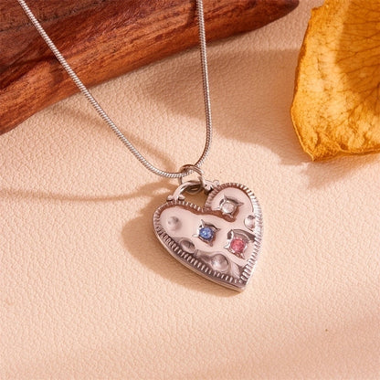 Elegant Minimalist Streetwear Heart Shape Rectangle Titanium Steel 18K Gold Plated Pendant Necklace