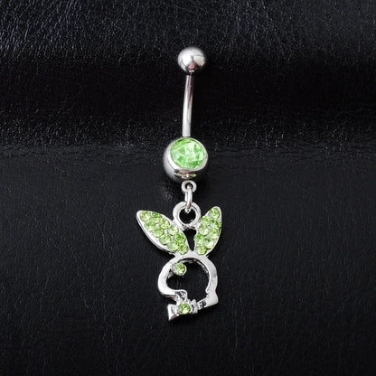 Piercing Jewelry Diamond Rabbit Belly Ring Multi-color Navel Stud