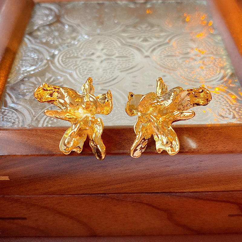 Mid-century Modern Ellipse Geometric Alloy Electroplating Earrings